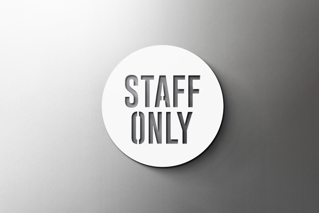 Staff Only Acrylic Sign - 3mm Laser-cut, 3D, Employees, Modern, Office ...