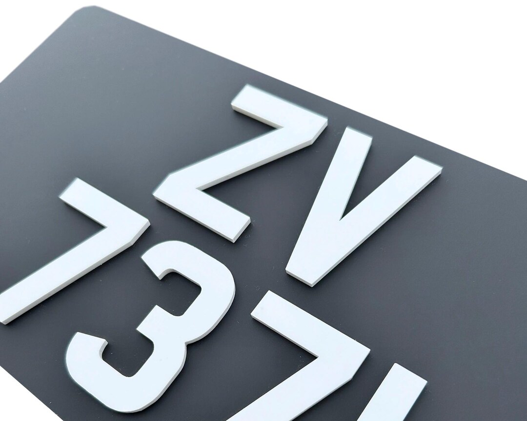 1-x-custom-vintage-black-and-white-4d-number-plate-3mm-acrylic