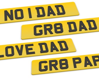 Personalisiertes 4D Nummernschild Geschenk | Kundenspezifisches Nummernschild aus Acryl | Vatertagsgeschenk, Geschenk für neuen Fahrer, Auto Geschenke | Papa Geschenke