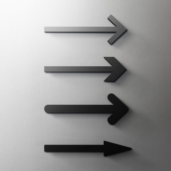 Arrow Signs - 3mm Acrylic, Direction Guide for Restroom, Salon, 3D, Toilet, Modern, Minimal, Restaurant, Hotel Door Sign - Self Adhesive