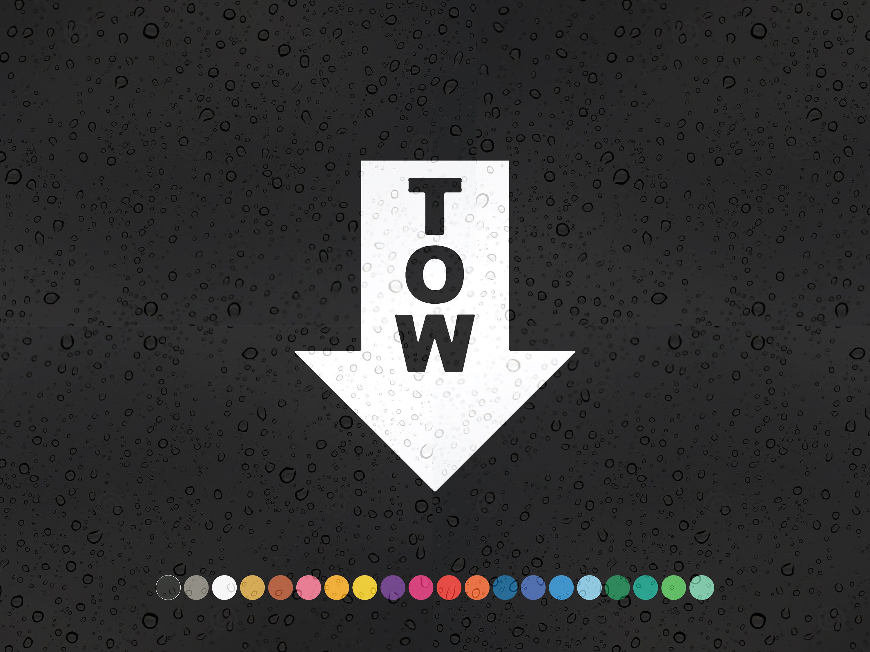 TOW - Sticker Sign Vinyl Decal Waterproof Accessories Window Decor Colour Vinyl tow here