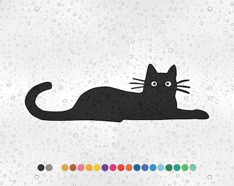 Black Cat - Car Decal Vinyl Sticker Accessories Waterproof Window Decor Colour Gift Laptop Bike Wall