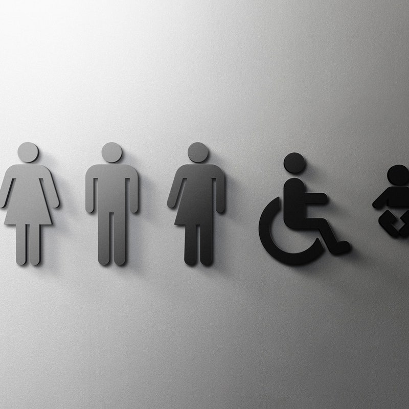 Inclusive Toilet Sign - Etsy UK