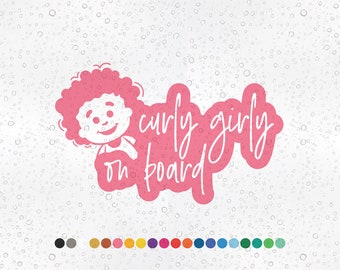 curly girly on board - Princess Girl sign Vinyl Sticker Decal Accessories Waterproof Window Decor Colour Window