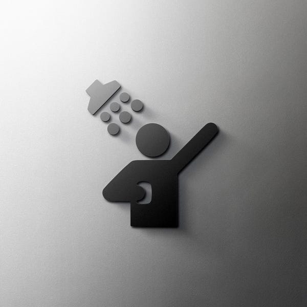 Shower Sign - Acrylic Restroom, 3D, Shop, Modern, Minimal, Restaurant, Door Sign - Self Adhesive
