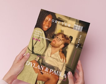 Customizable magazine template, customizable couple magazine, customizable magazine template for couples, DIY magazine template