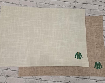 Embroidered Golf Placemat: Masters Green Jacket