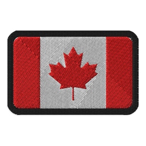 Canada Flag Embroidered patches | iron-on, sew-on | Rectangle 3.5″×2.25″