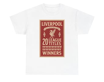 Liverpool FC Champions T-Shirt: 20 League Titles, Soccer Fan Gift