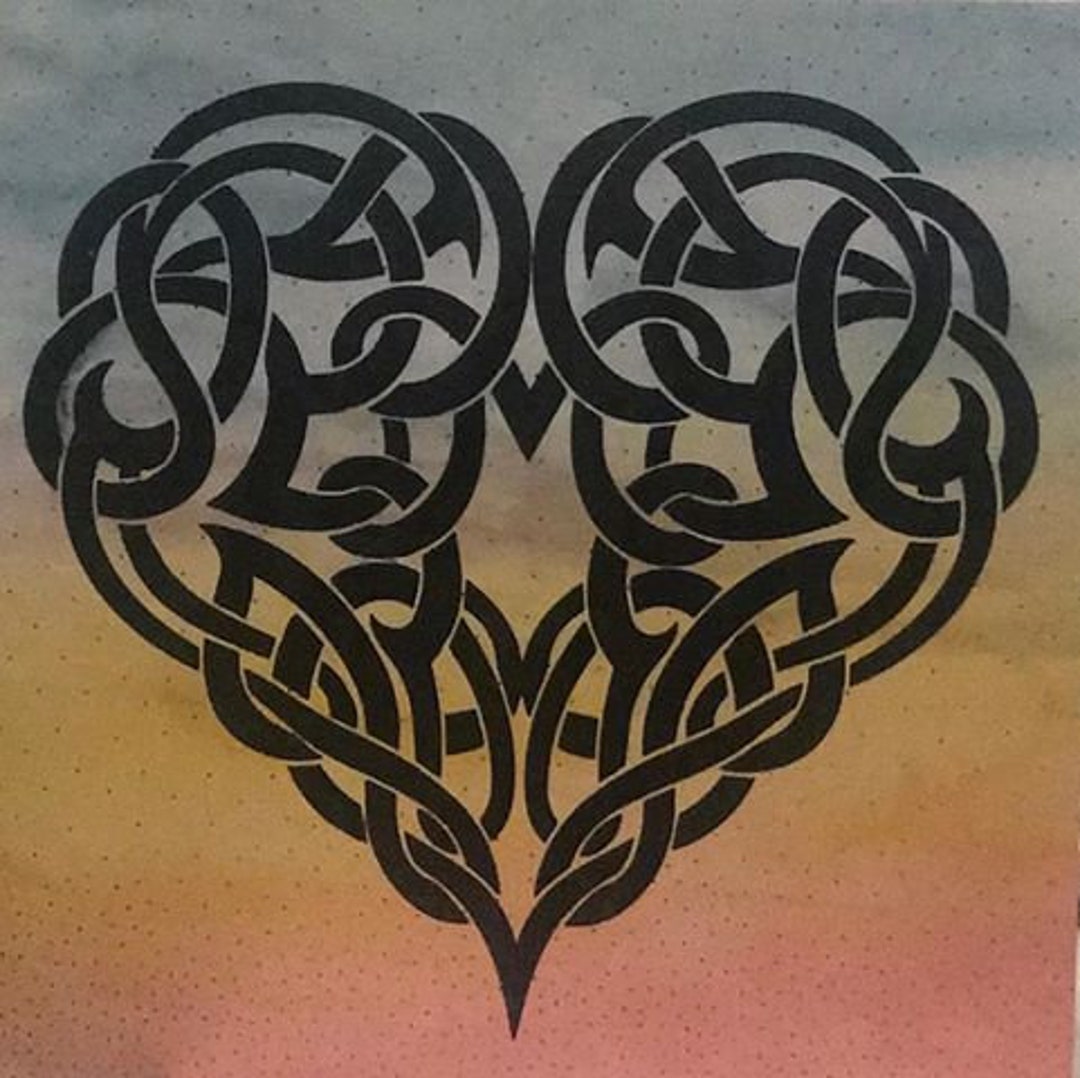 Viking Heart Stencil Celtic Love Symbol Decor Template 