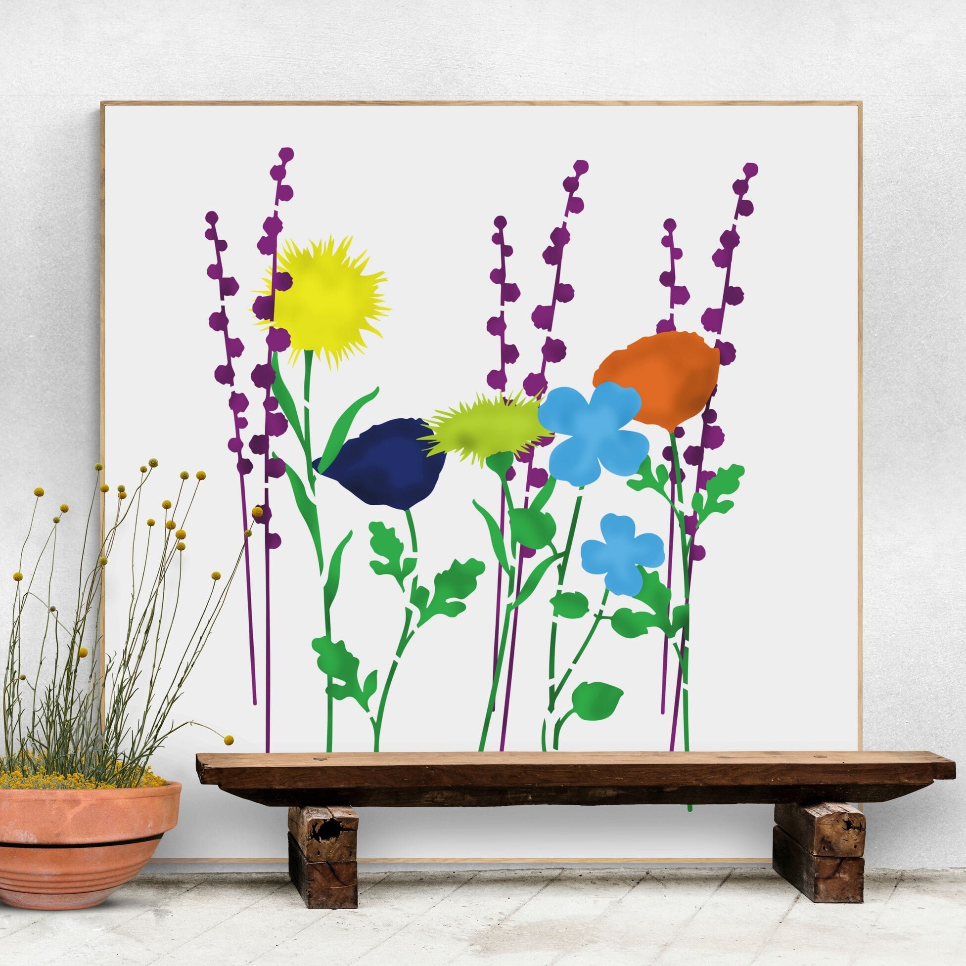 Flower Stem Stencil Etsy