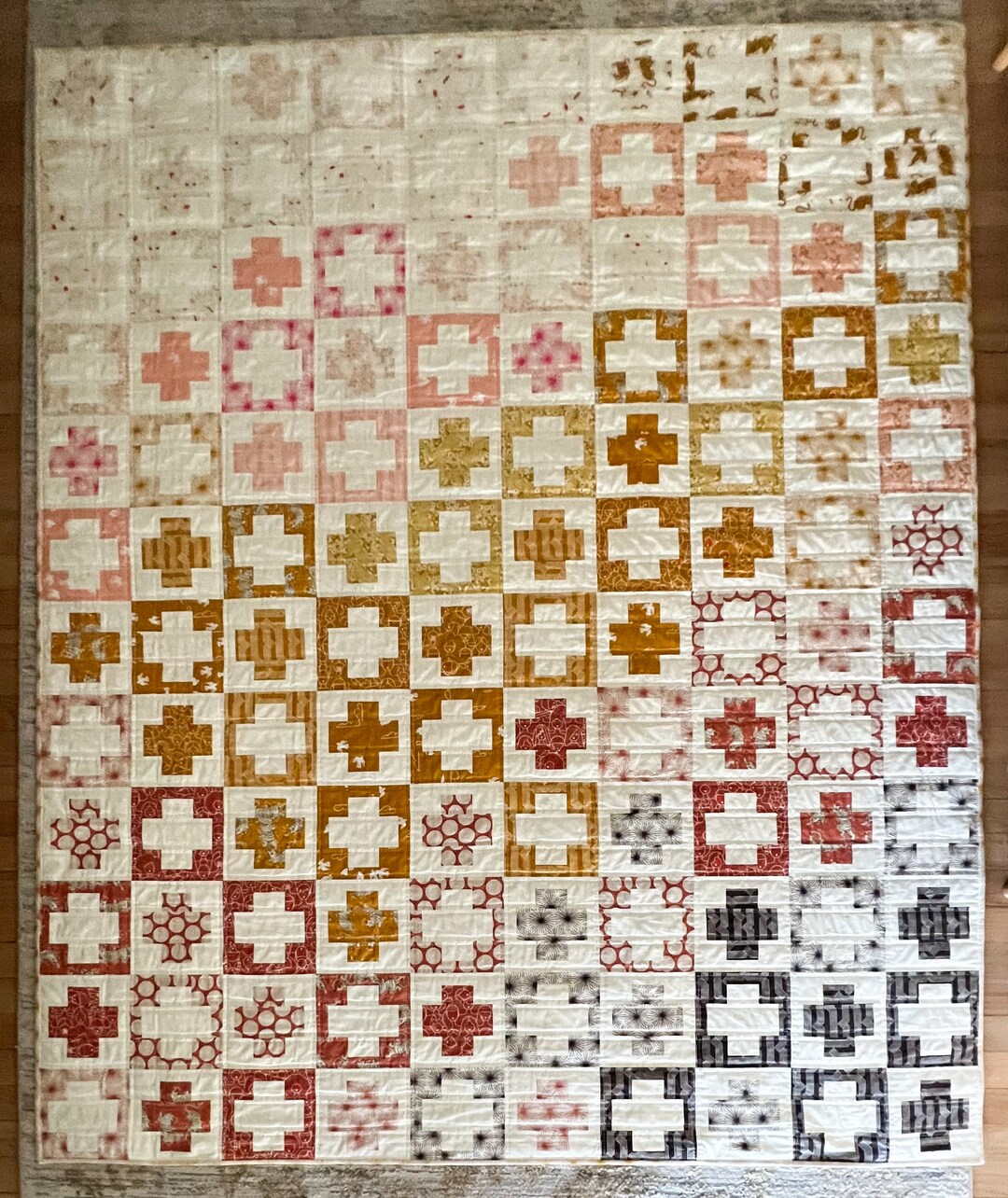 One of a Kind Scrap Stash Plus in Sunbeam Cotton Quilt Finishes at