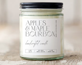 Apples and Maple Bourbon Non-Toxic Fall Soy Wax Candle