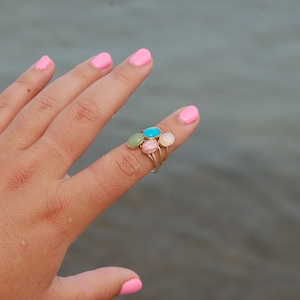 bespoke gemstone rings 8x6 gold filled and 925 sterling silver image 1