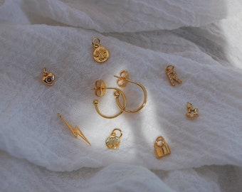 Gold filled hoop earrings waterproof & tarnish free : gold hoop earrings open ended to add charms