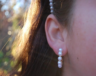 Gold Filled Pearl Hoop Earrings: Hypoallergenic Statement Jewelry