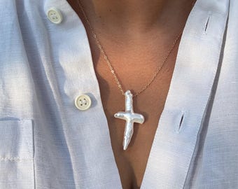 [韓国人気ジュエリー] nff ivory cross pearl necklace 31myRgUwGOL.jpg_BO30,255,255,