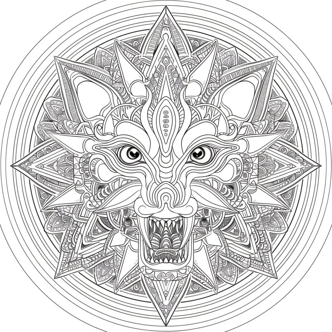 6 Mandala Coloring Pages. Dragons, Fairytales, and More. Coloring Pages ...