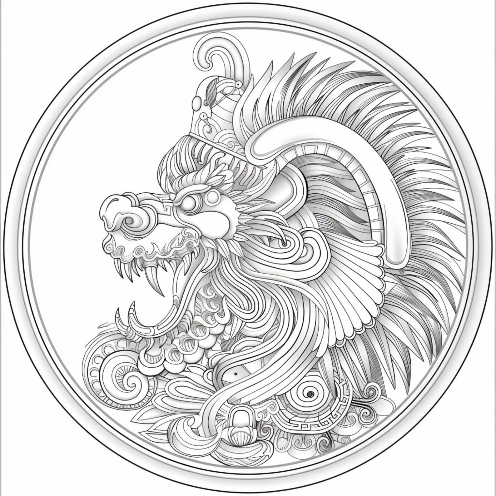 6 Mandala Coloring Pages. Dragons, Fairytales, and More. Coloring Pages ...