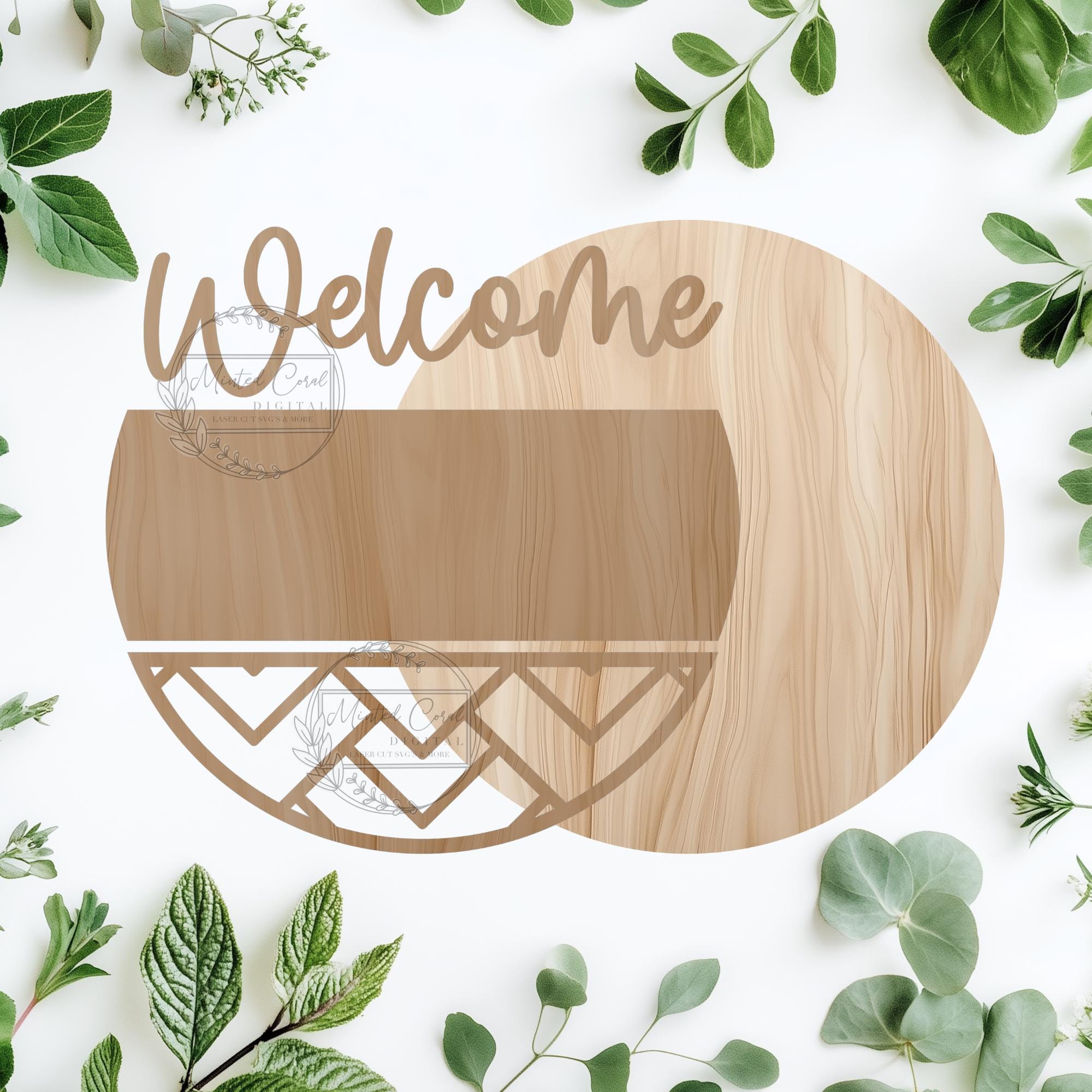 Geometric Welcome Sign SVG, Digital Download, Patterned Door Hanger ...