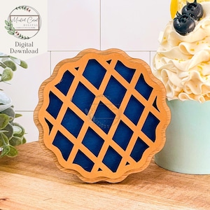 Lattice Pie SVG, Arquivo Digital, Placa de Torta, Torta de Maçã, Torta de Abóbora, Mirtilo, Glowforge, Cortador a Laser, Download Digital, Placas 3D, Sazonal