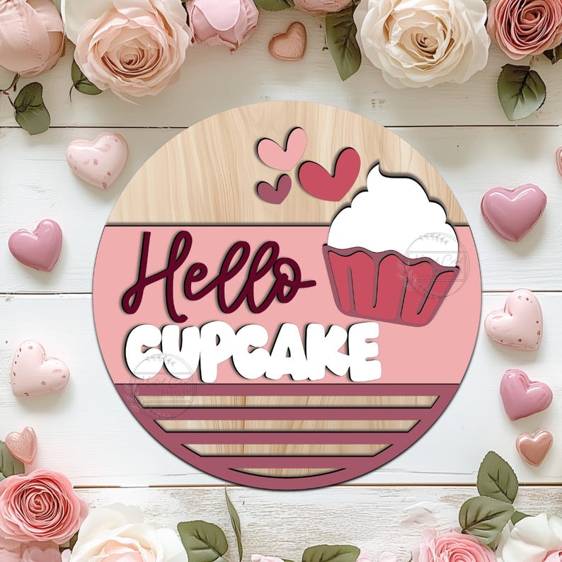 Hello Cupcake SVG, Digital Download, Welcome Sign, Valentine's Day ...