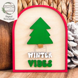 Retro Winter Vibes Arch SVG, Digital File, Funny, Christmas Tree, Christmas Arch Sign, Retro Winter, Glowforge, Laser, Download, Boho