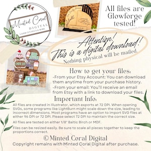 K&ouml;nnte beinhalten: Eine Grafik f&uuml;r einen digitalen Download mit dem Text "Minted Coral Digital" in einem korallenfarbenen Kreis auf wei&szlig;em Hintergrund. Der Text "Dies ist ein digitaler Download! Nichts physisches wird verschickt." befindet sich in einem wei&szlig;en Kasten mit braunem Rahmen. Der Text "Alle Dateien sind Glowforge-getestet!" befindet sich in einem wei&szlig;en Kasten mit braunem Rahmen. Der Text "So erhalten Sie Ihre Dateien:" befindet sich in einem wei&szlig;en Kasten mit braunem Rahmen. Der Text "Wichtige Informationen:" befindet sich in einem wei&szlig;en Kasten mit braunem Rahmen. Der Text "Das Urheberrecht verbleibt bei Minted Coral Digital nach dem Kauf." befindet sich in einem wei&szlig;en Kasten mit braunem Rahmen.