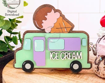 Ice Cream Truck SVG, Digital Download, Ice Cream Bar Sign, Glowforge, Laser Cut File
