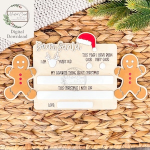 Caro Babbo Natale, Lista di Natale Foto Prop SVG, Personalizzato, Lista dei desideri, Pan di zenzero, File digitale, Bambini, File di pittura, Glowforge, Laser, Scarica