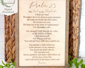Psalm 23 Zeichen SVG, digitaler Download, der Herr ist mein Hirte, christliche Wanddekoration, Laser geschnitten Datei