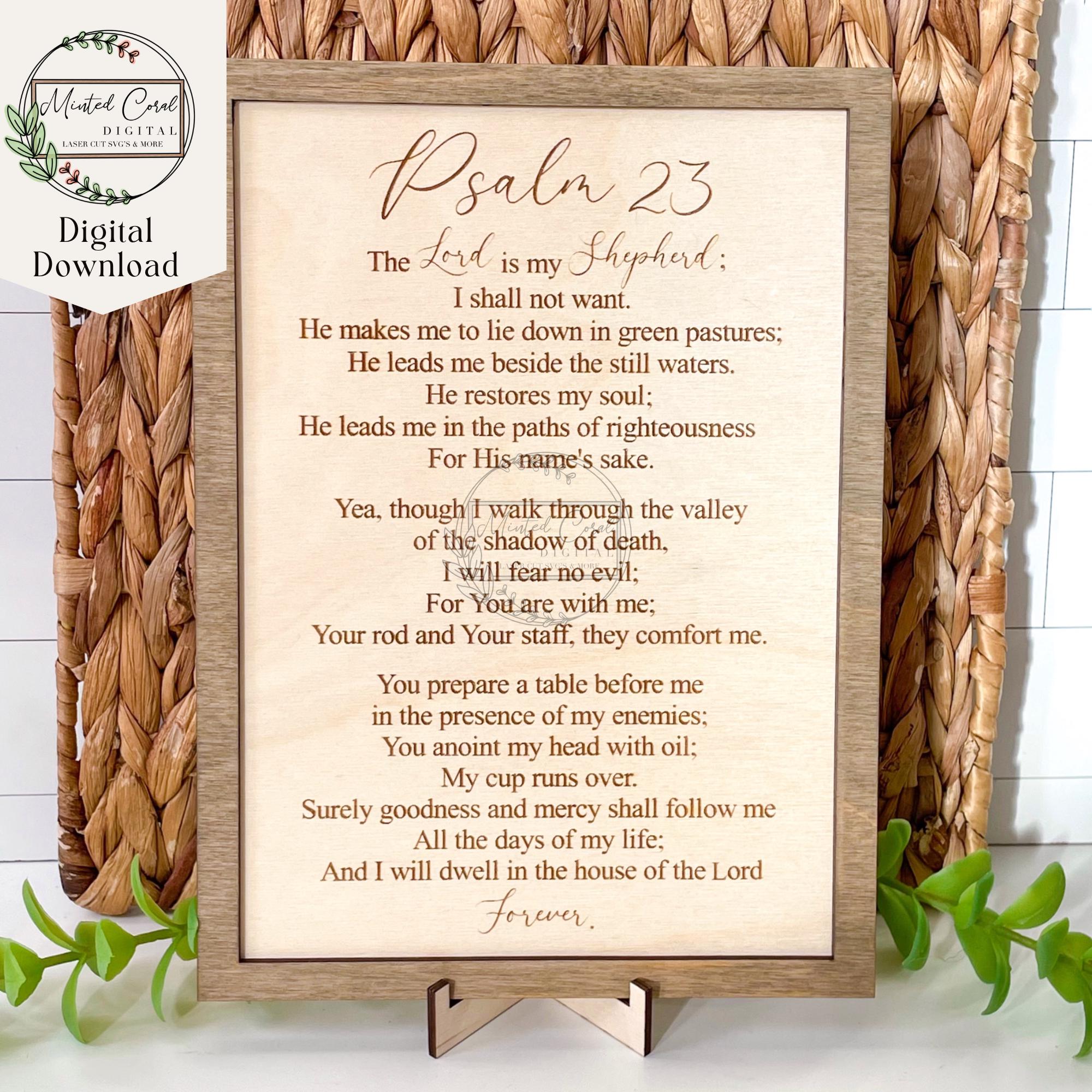 Psalm 23 Sign SVG, Digital Download, the Lord is My Shepherd, Christian ...