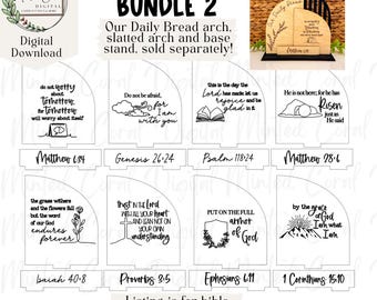 Tägliche Schrift austauschbare SVG-Bundle, digitaler Download, Bibel-Vers-Bögen, unser tägliches Brot, christliches Dekor, Laser-Schnitt-Datei