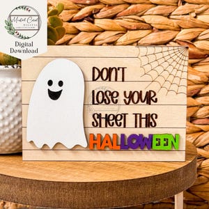 Lustige Halloween SVG, digitale Datei, Verlieren Sie nicht Ihr Blatt, Geist, Boo, Glowforge, Laser geschnitten, digitaler Download, 3D-Schilder
