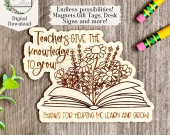 Teacher Appreciation SVG, Digital Download, Gift Tag, Teacher Gift ...