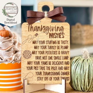 Thanksgiving-Rezept Schneidebrett SVG, Digitale Datei, abgestuftes Tablett SVG, Glowforge, Laser Cutter, digitaler Download, lustiges Thanksgiving, Türkei