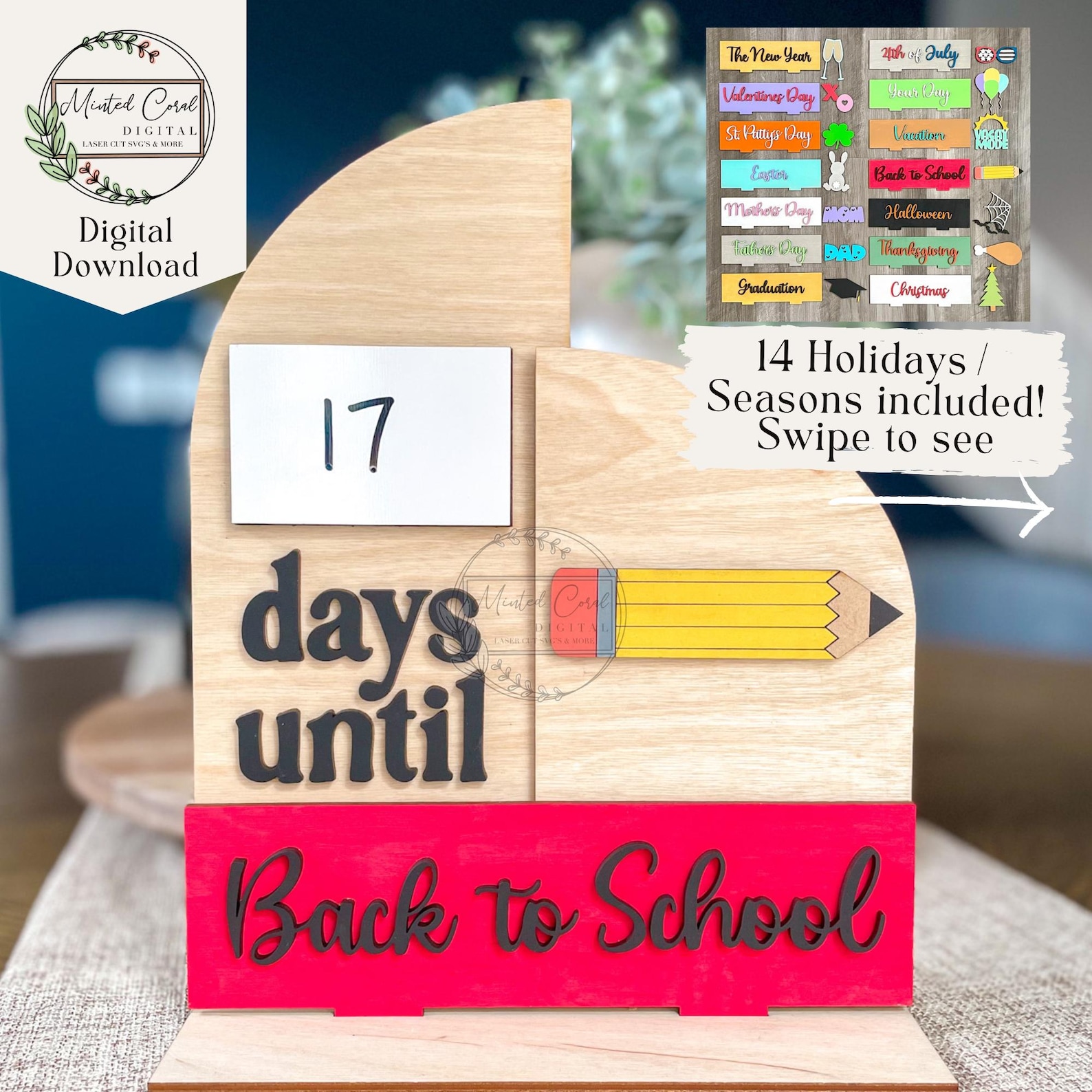 Interchangeable, Countdown, Seasonal, Arch, SVG, Digital File, Days ...