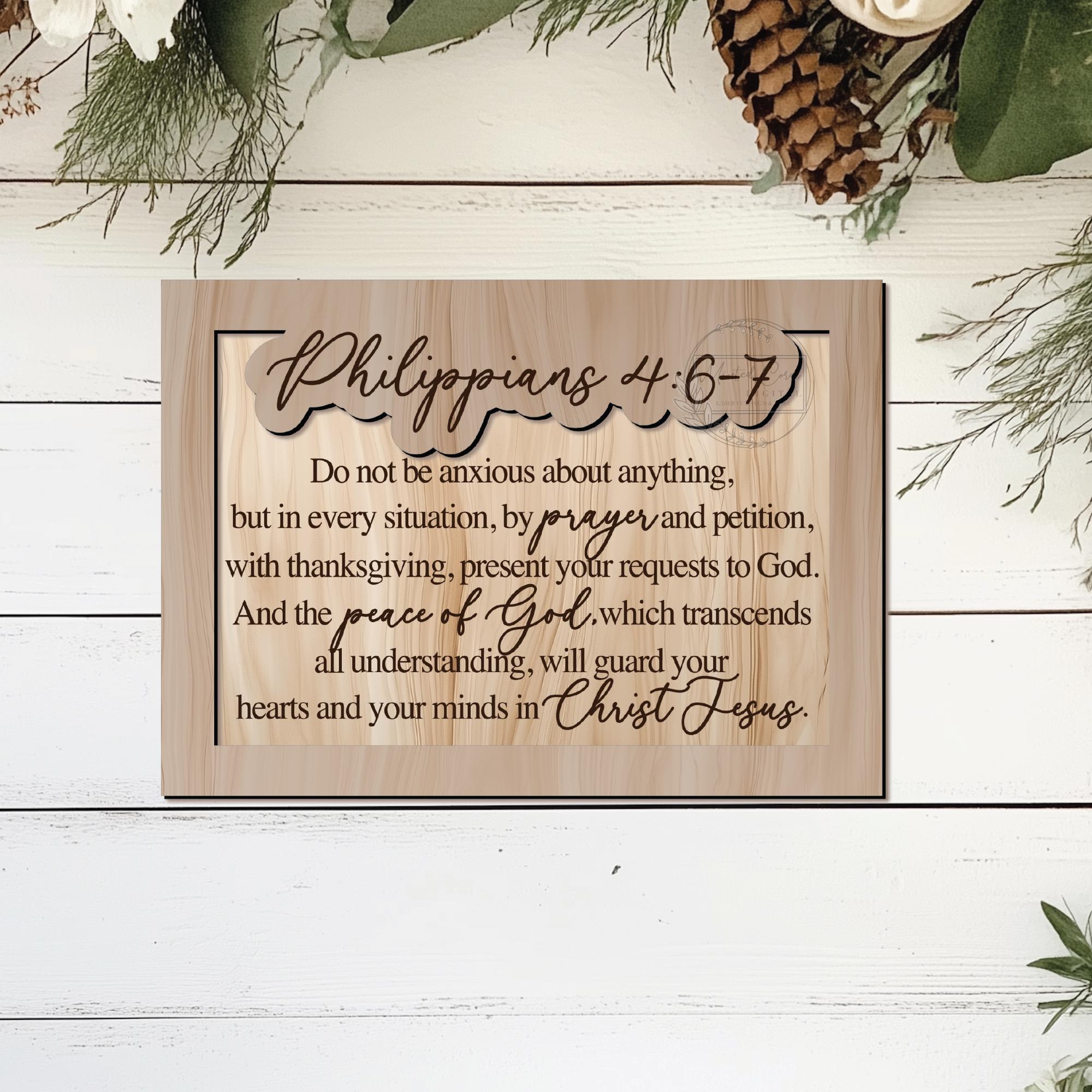 Philippians 4:6-7 Sign, Digital File, Scripture Sign, Bible Verse