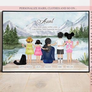 Personalized Aunt Gift from Nephew or Niece – Custom Digital Print for Auntie, Birthday or Christmas Gift, Cute Family Wall Art