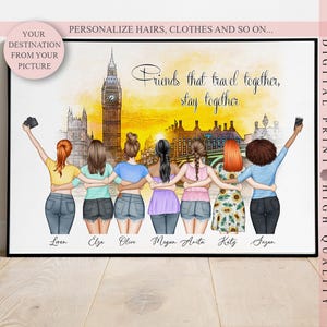 Personalized Travel Memories Print - Custom Wanderlust Art - The Perfect Gift for Your Adventurous Girl Gang - Custom Wall Art