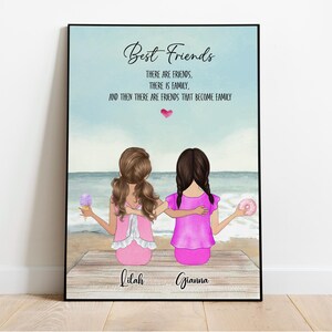 Personalisierte Freunde Druck, Benutzerdefinierte Freundschaft Portrait, Geschenk, Seelen Schwester Kunst