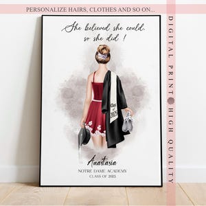 Biglietto di laurea personalizzato per ballerino - Regalo di laurea - Laurea universitaria - Regalo per ballerino di tip tap - Regalo per ballerina