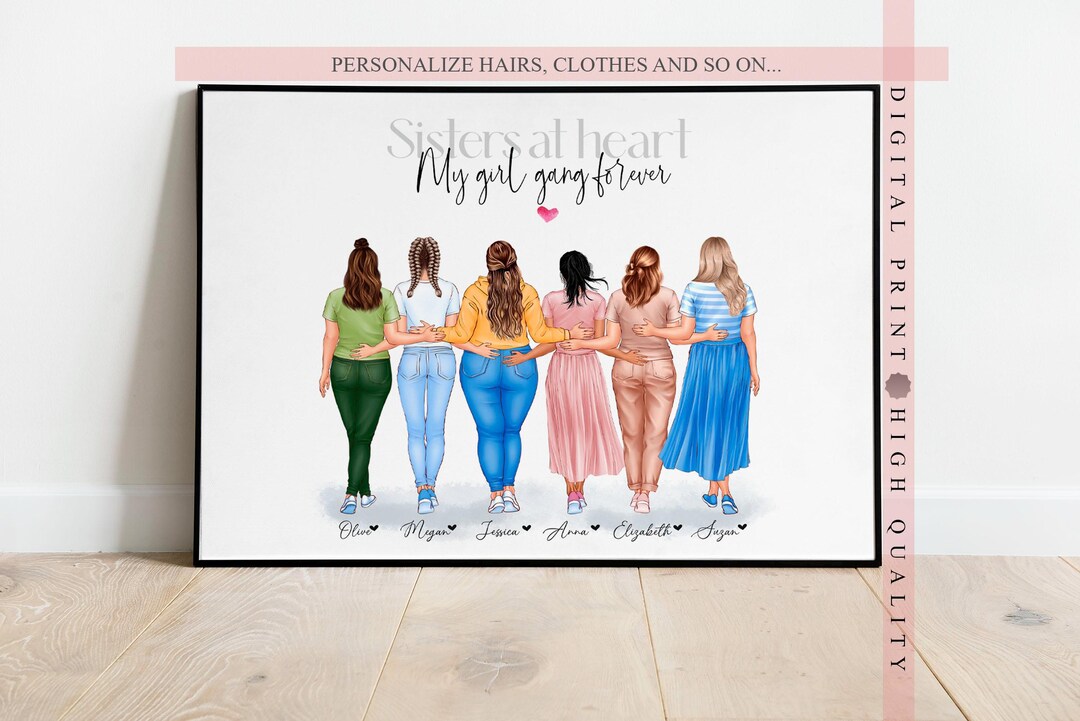Personalized Best Friends Gift - Group of Friends Gift - Custom Wall ...