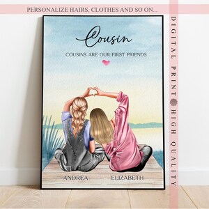 Gepersonaliseerd cadeau voor neef - vrienden gepersonaliseerde print - neven en nichten op maat gemaakt cadeau - aangepaste muurkunst