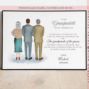 Personalized Grandparents of the Groom Wedding Print - A Heartfelt Gift for Grandparents of the Groom from the Groom - Keepsake wedding gift