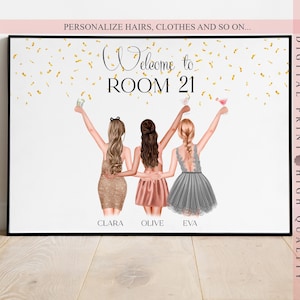 Christmas Gift Idea - Dorm Room Decor Gift for Roommates - Dorm Decor for college Girls - Roomie Print - Dorm Roommate Gift -Custom Wall art