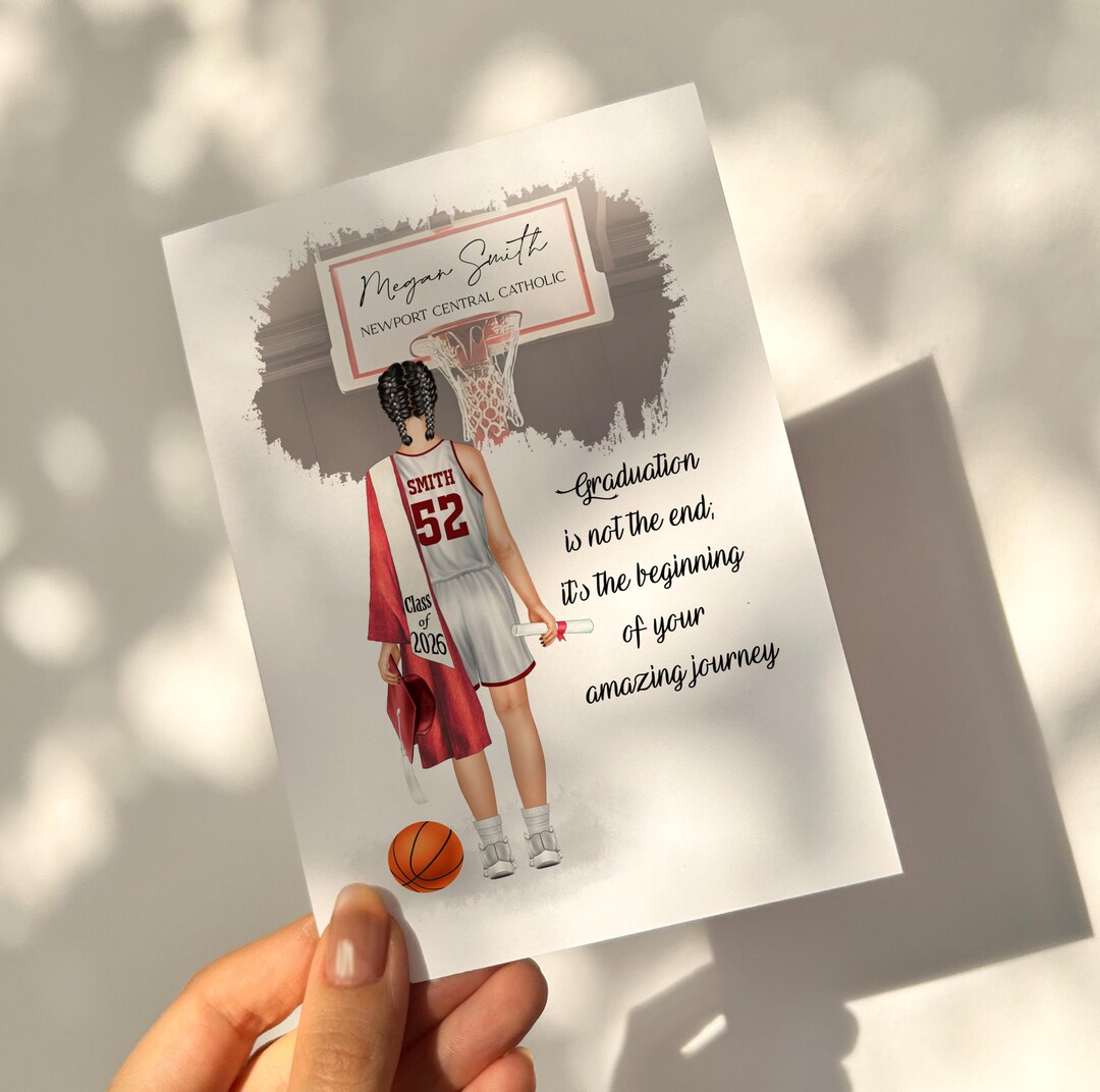 Basketball Graduation Gift for Girl – Personalized Sports Artwork ...
