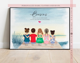 Personalized Gift for Cousin - Cousin Personalized Print - Cousins Best Friends Customised Gift - A Thoughtful Gift for Your Beloved Cousin