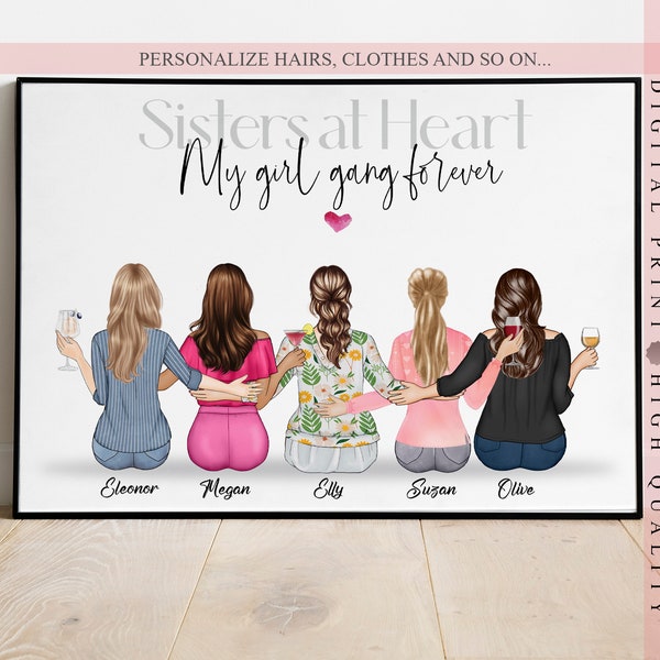 Personalized Best Friends gift - Group of Friends gift- Keepsake gift - Download and print