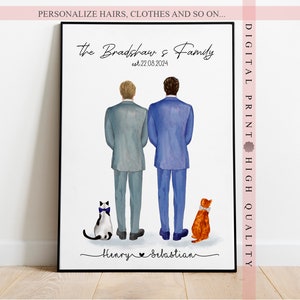 Mr and Mr Wedding Print - Personalized LGBTQ+ Wedding Print - Celebrate Love, Equality, and Your Unique Journey